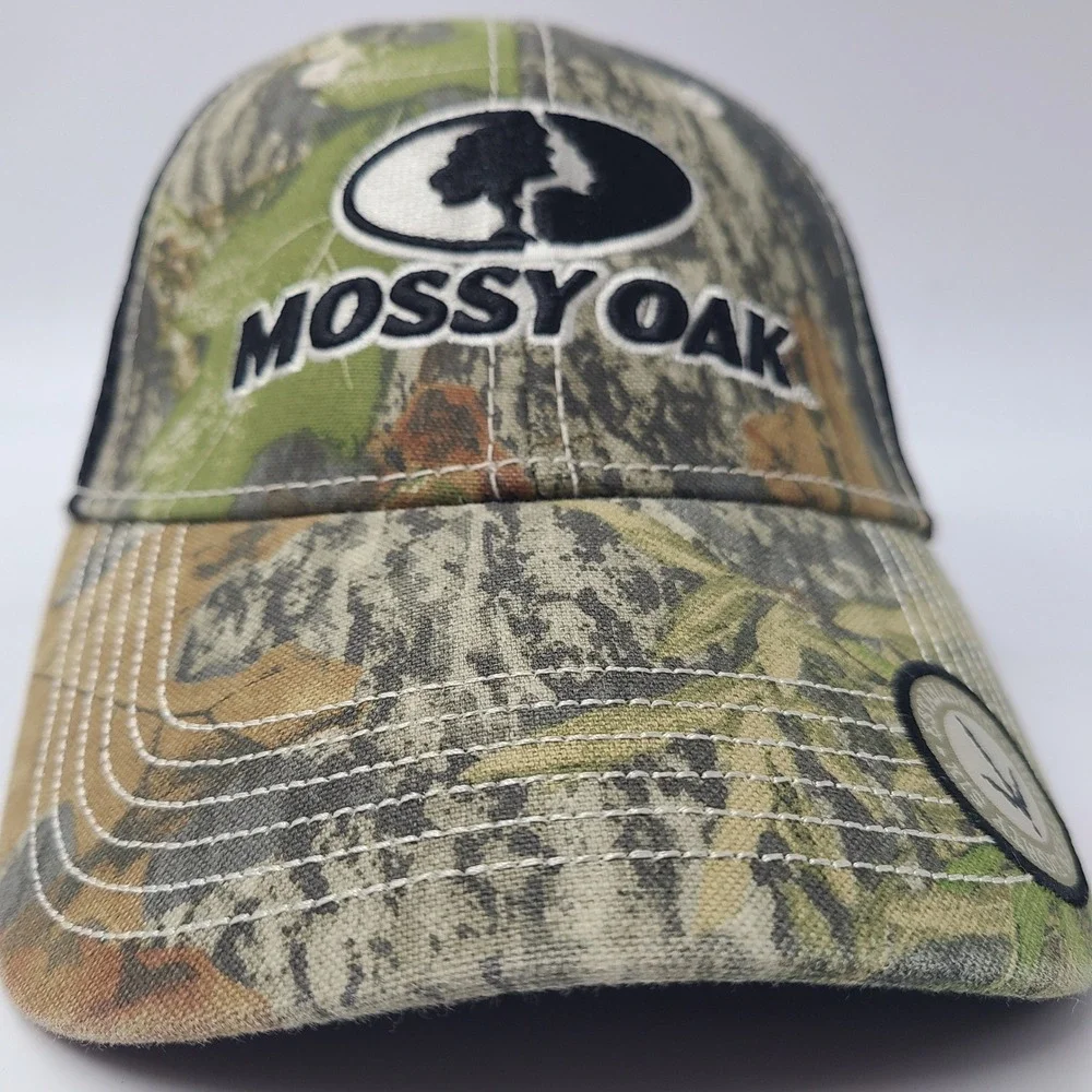 Mossy Oak Hat‎ Fitted S-M Trucker Mesh Camo Green Black Hunting Outdoor Logo Men